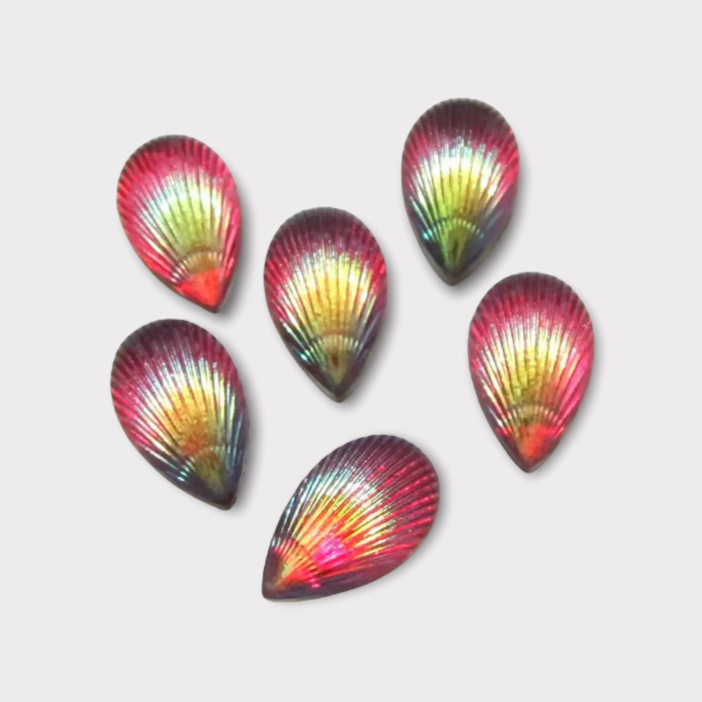 8*12mm Teardrop Shell, Glue on, Resin Gem - See Color Options