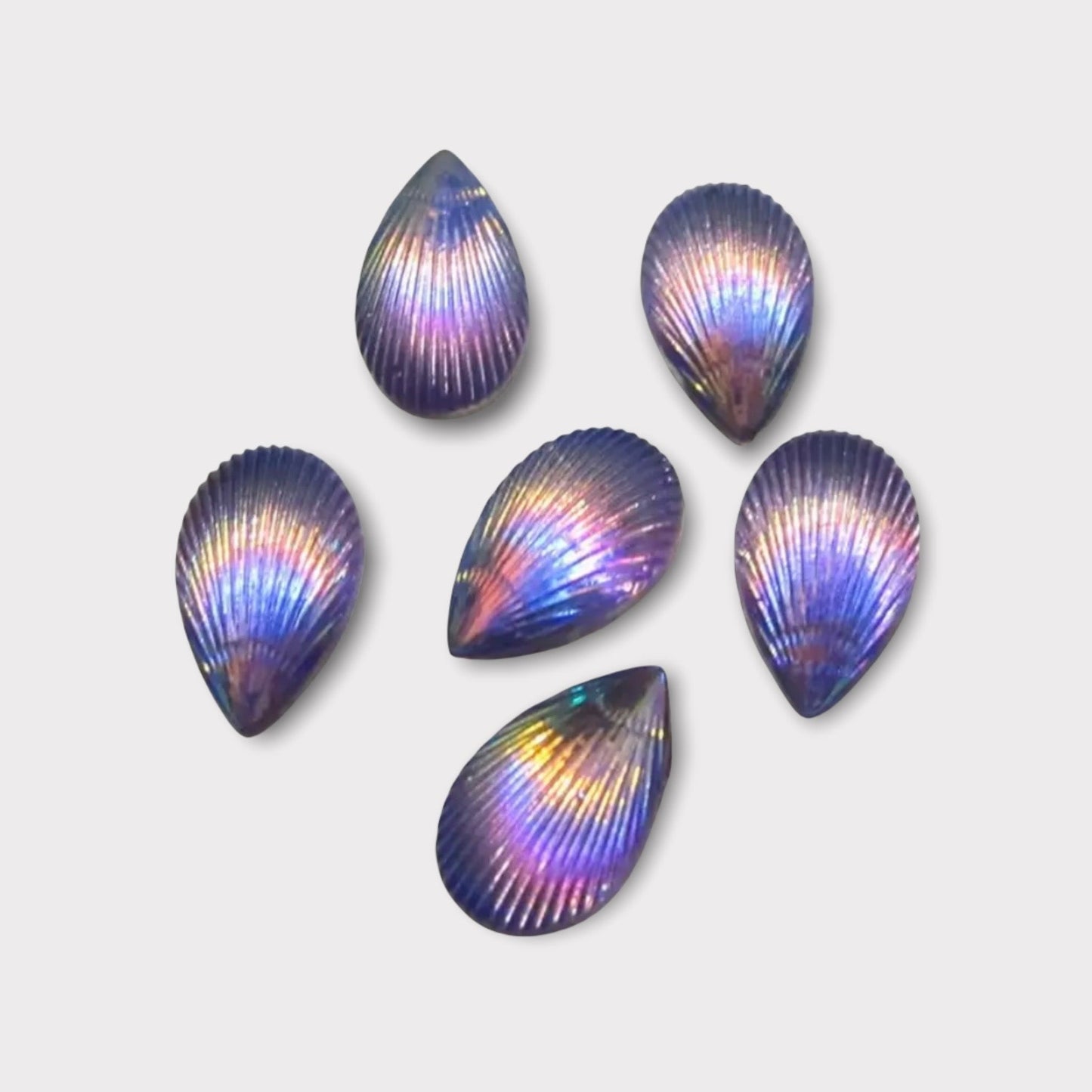 8*12mm Teardrop Shell, Glue on, Resin Gem - See Color Options