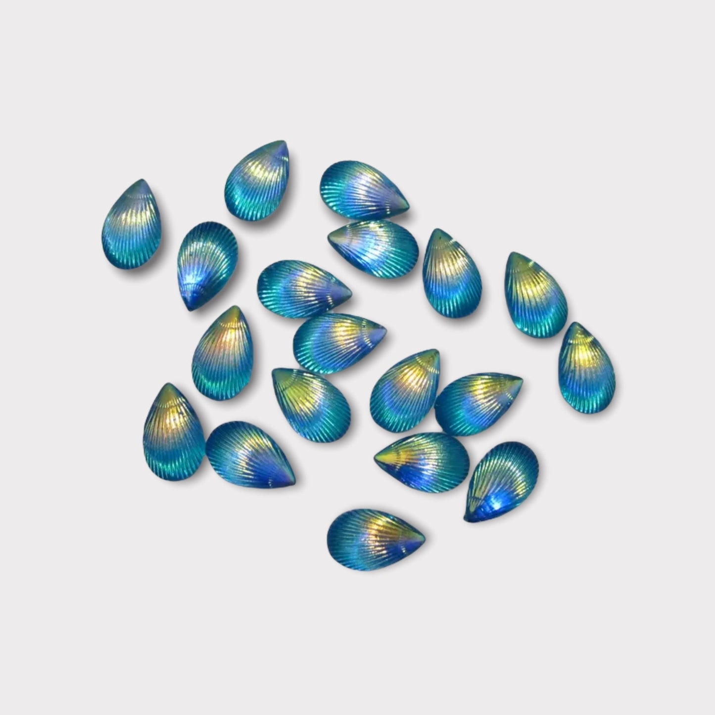 8*12mm Teardrop Shell, Glue on, Resin Gem - See Color Options