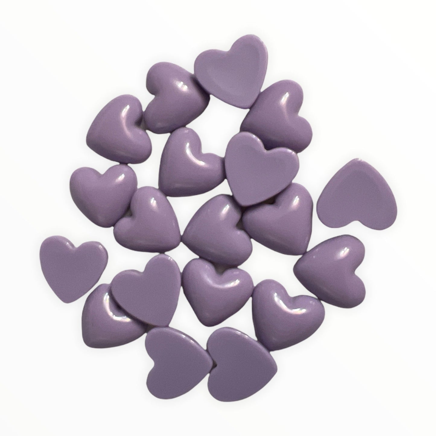 18mm Heart Shaped, Glue On Gloss Resin Gems, Sold in Pairs - See Color Options