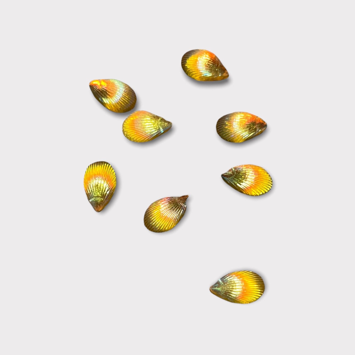 8*12mm Teardrop Shell, Glue on, Resin Gem - See Color Options