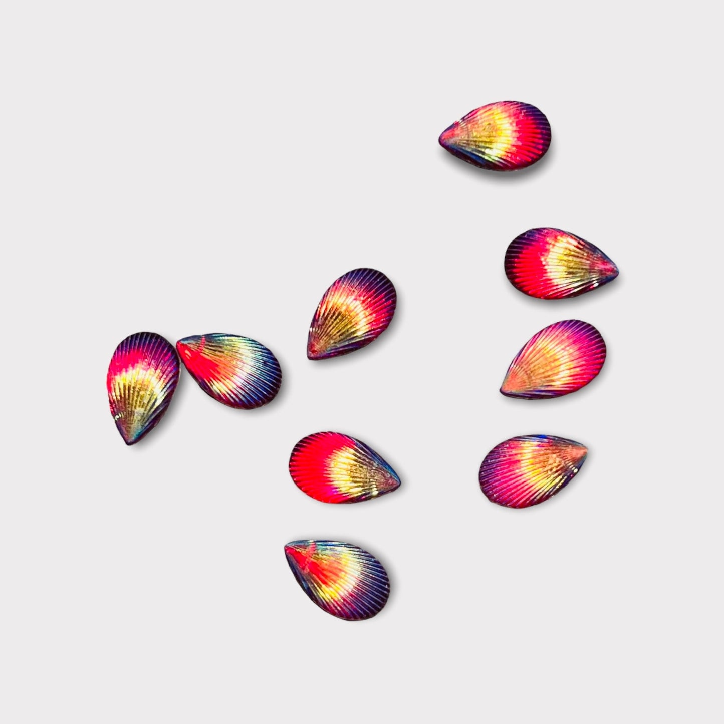 8*12mm Teardrop Shell, Glue on, Resin Gem - See Color Options