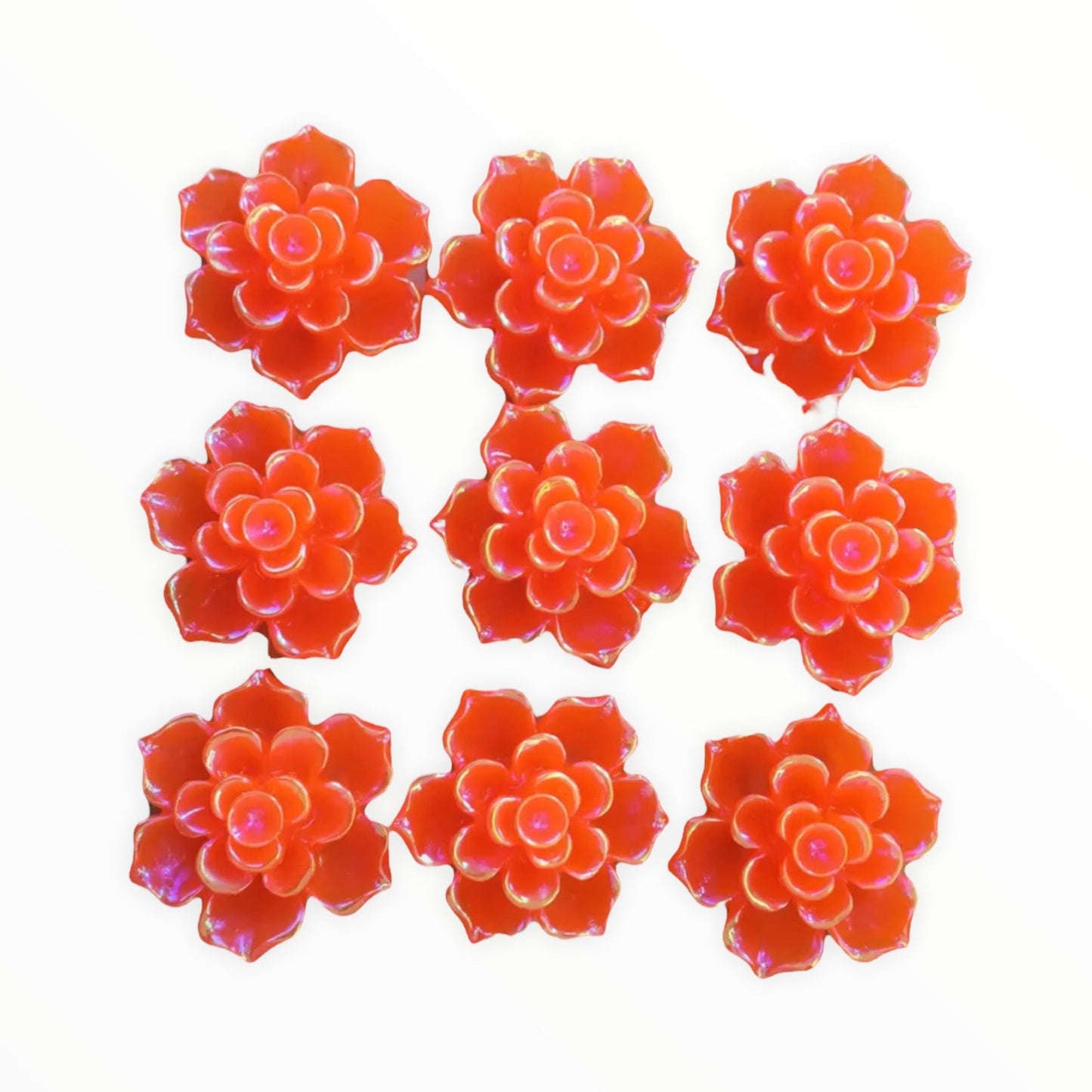 18mm Resin Rose Flower Flatback, Glue on - See Color Options