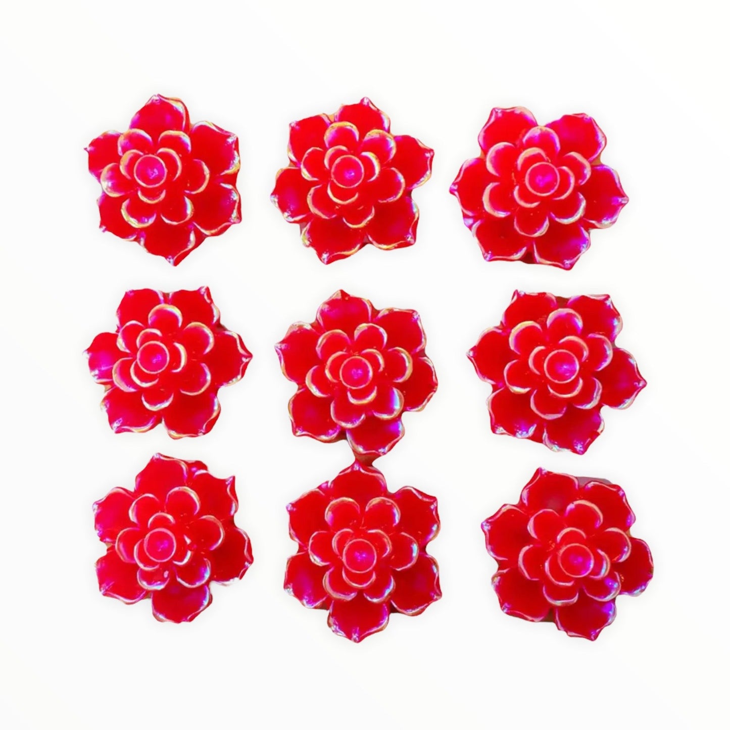 18mm Resin Rose Flower Flatback, Glue on - See Color Options