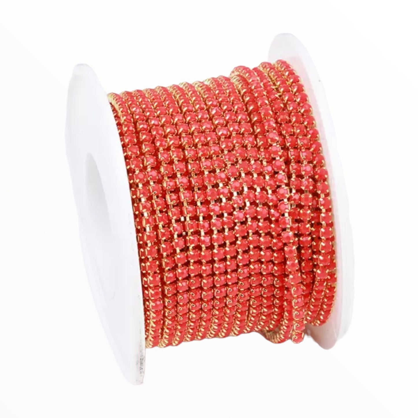1 Yard SS6 Acrylic on Gold Metal, Chain Rhinestone Banding - See Color Options