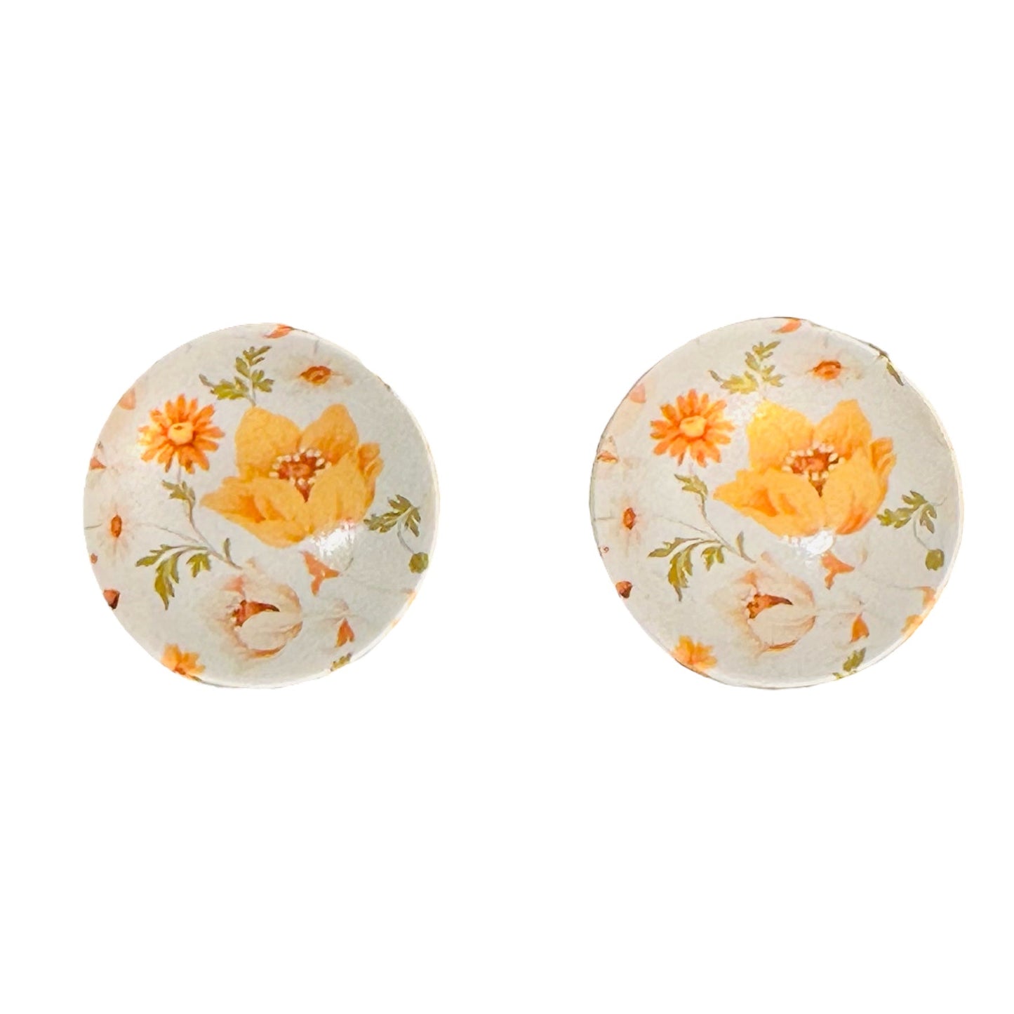 20mm Flower with Background image in Glass, Glue on - See Color Options