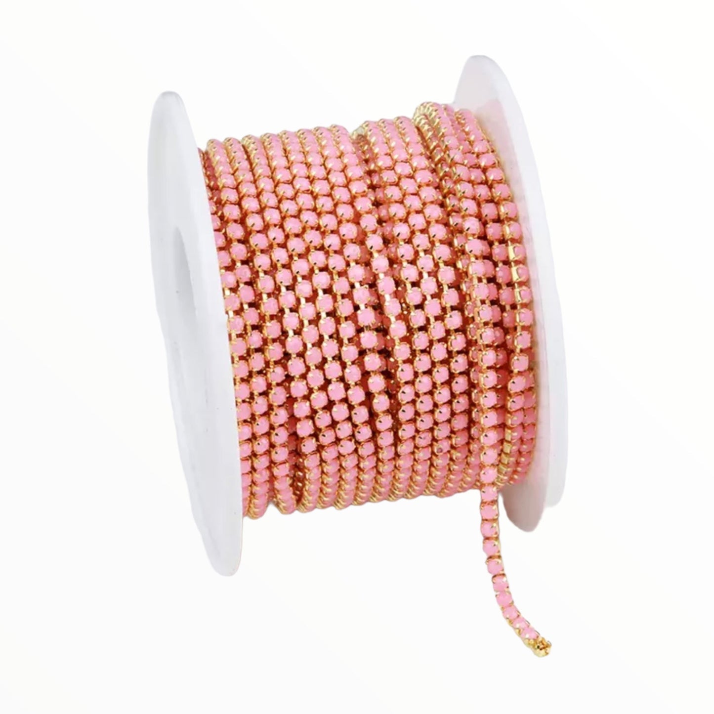 1 Yard SS6 Acrylic on Gold Metal, Chain Rhinestone Banding - See Color Options