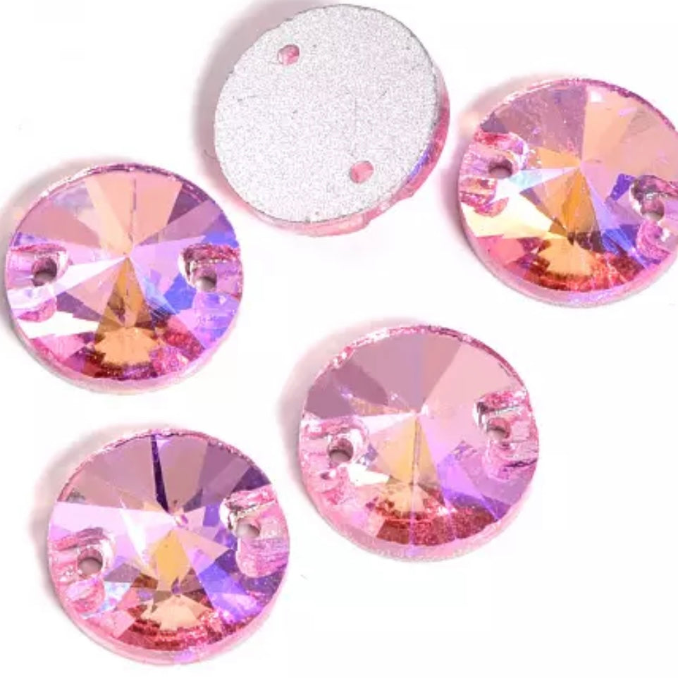 16mm Glass Rivoli Sew On -See Color Options