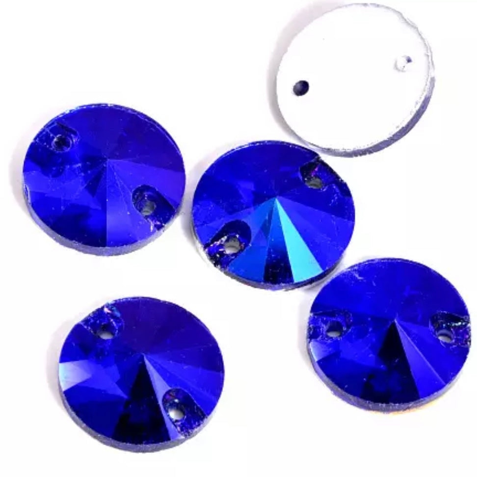 16mm Glass Rivoli Sew On -See Color Options
