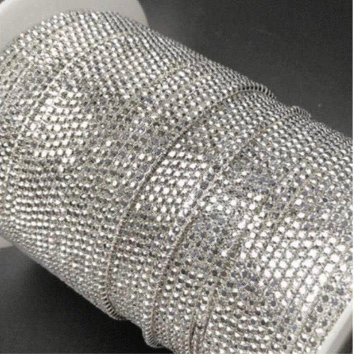1 Yard SS6 Silver Silver Metal Rhinestone Chain Banding