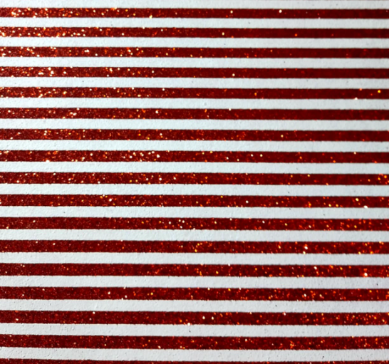 Sparkly Christmas Stripes -Red 8*12 Inch Vinyl Backing Material