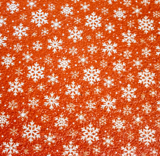 Sparkly Red Snowflakes 8*12 Inch Vinyl Backing Material