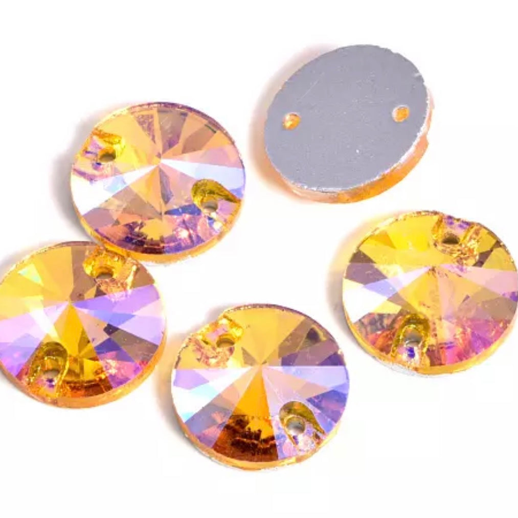 16mm Glass Rivoli Sew On -See Color Options