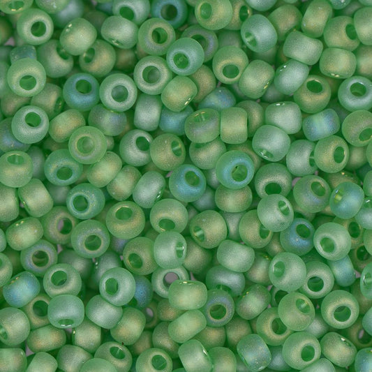 10/0 Preciosa Seed Bead Rainbow Light Green Matte
