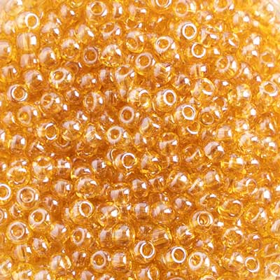 10/0 Preciosa Seed Bead Transparent Topaz Luster