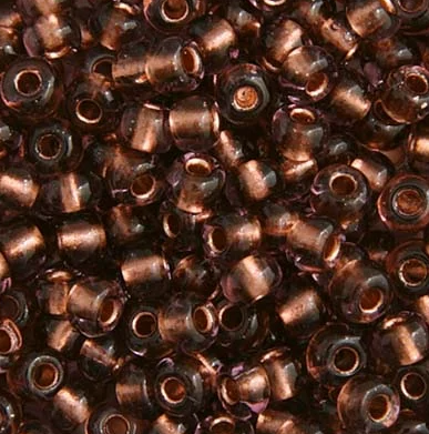 6/0 Preciosa Seed Beads Amethystle Copper Lined, 22g Vial