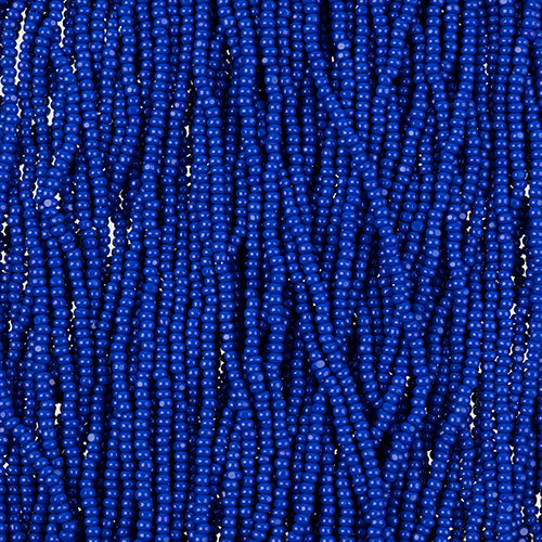 Czech Seed Bead 11/0 Charlotte Cut Opaque Royal Blue, Strung