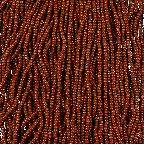 Czech Seed Bead 11/0 Charlotte Cut Opaque Light Brown, Strung