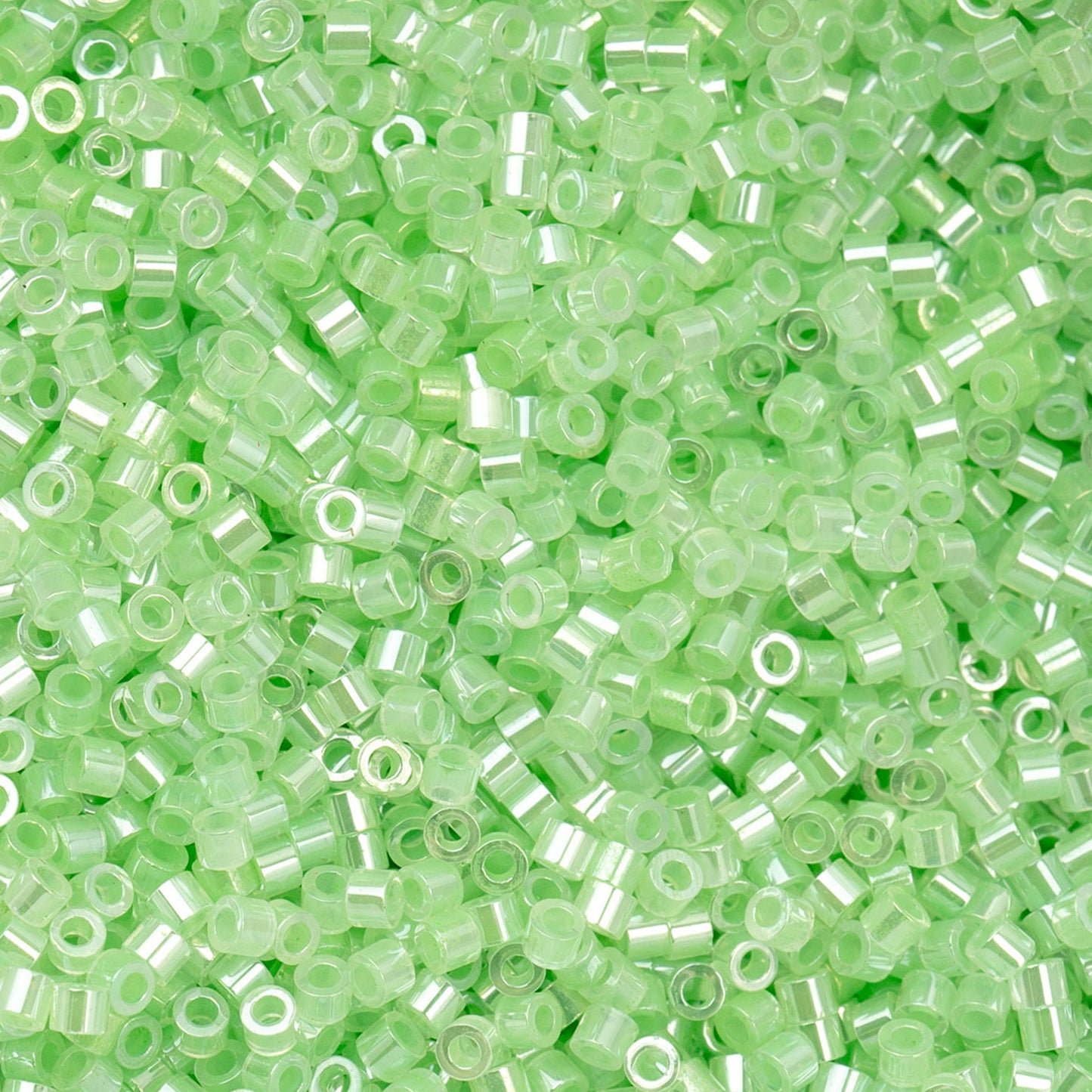 11/0 Cylin Bead, 25g Bag, Light Crystal Green Ceylon