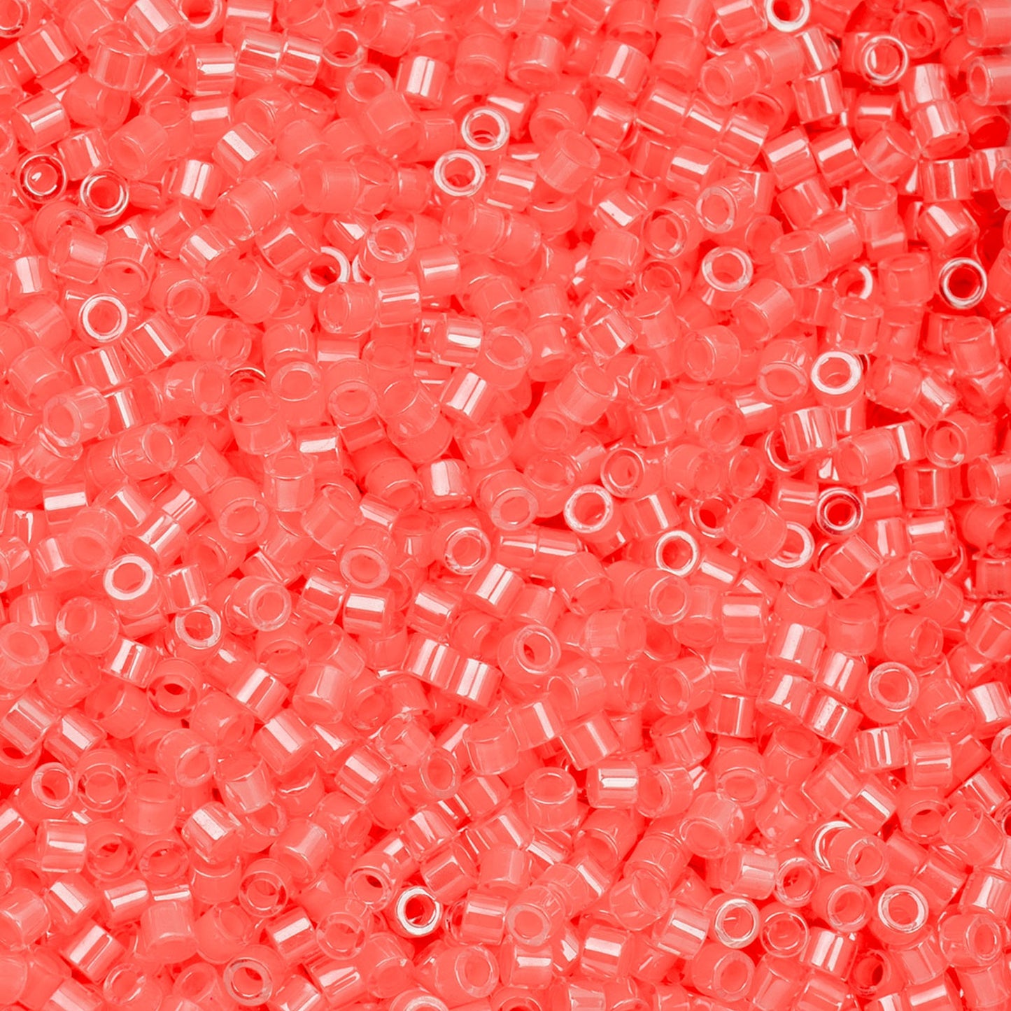 11/0 Cylin Bead, 25g Bag, Coral Neon Color