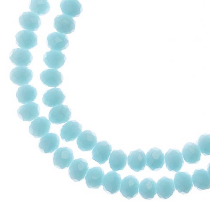 Crystal Lane Rondelle 2 Strand 7in (apx110pcs) 3x4mm Opaque Light Blue