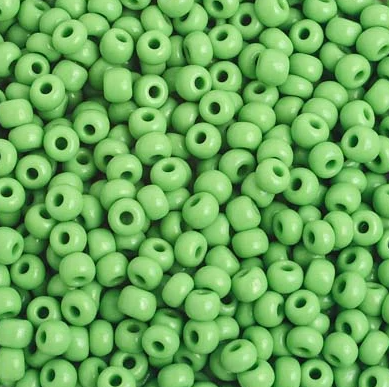6/0 Preciosa Seed Beads Opaque Light Green, 22g Vial