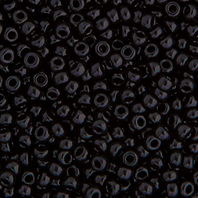 6/0 Preciosa Seed Beads Opaque Black, 22g Vial