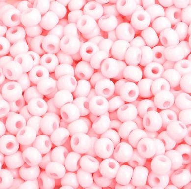 6/0 Preciosa Seed Beads Opaque Chalk Light Pink, 22g Vial