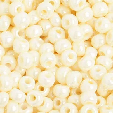 6/0 Preciosa Seed Beads Opaque Pearl Eggshell, 22g Vial