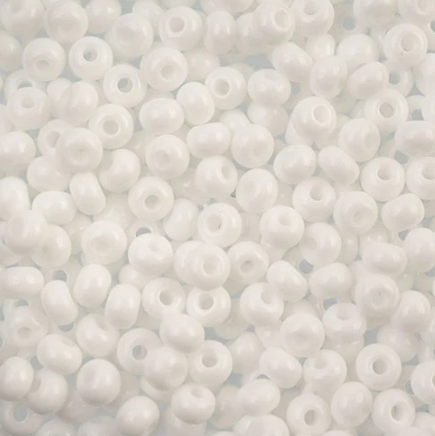 6/0 Preciosa Seed Beads Opaque White, 22g Vial