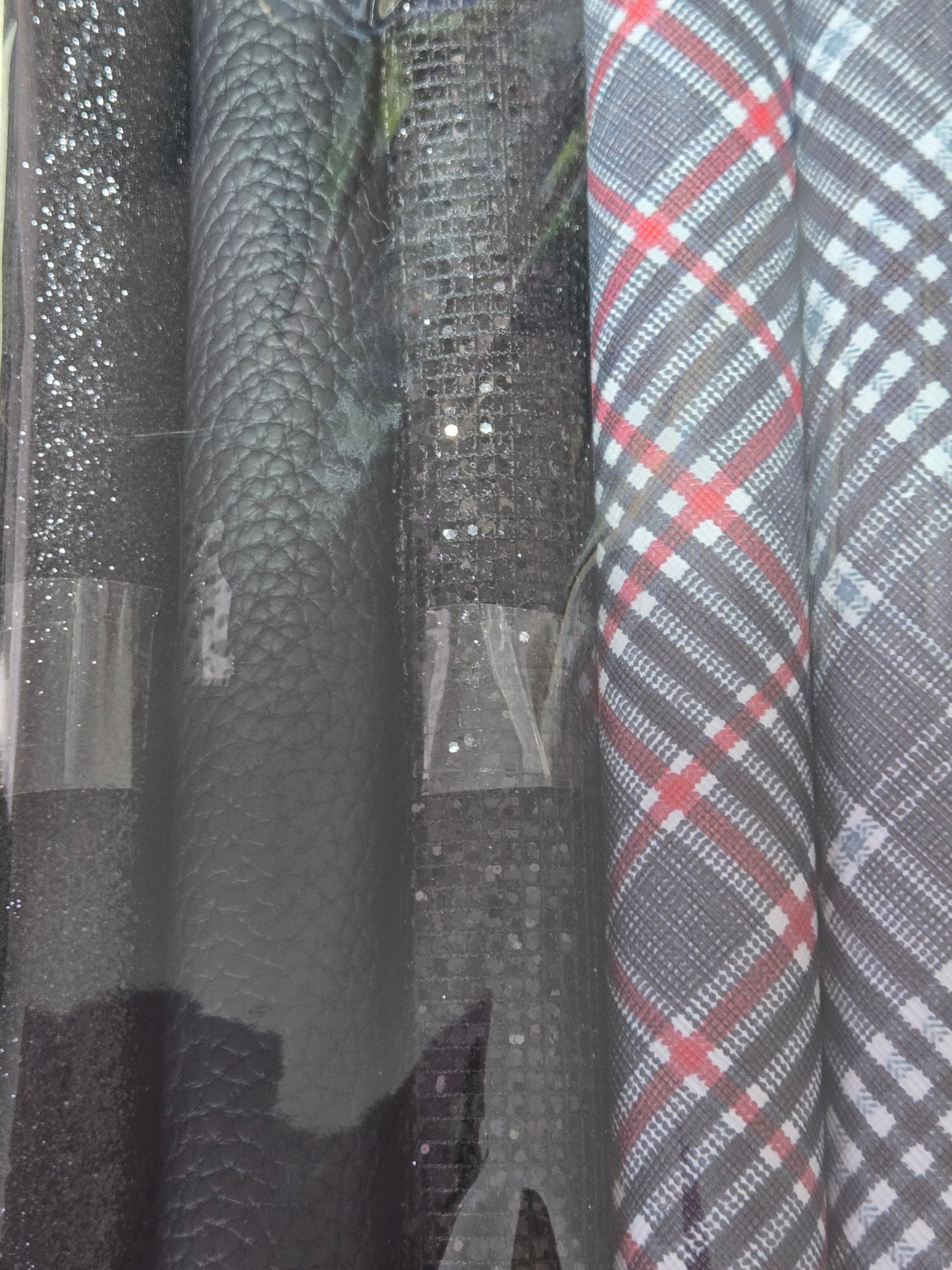 Black Plaid Backing Set