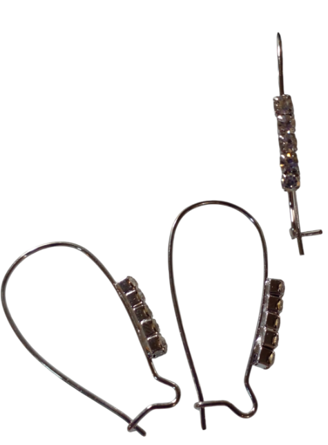 Kidney Hook Earwires with Crystals- 16*38 - See Color Options