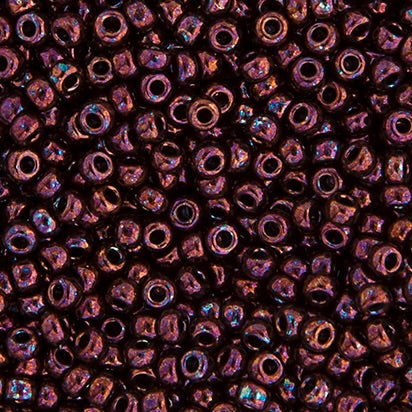 Perlas de semillas Miyuki 11/0 color frambuesa opaco metalizado, bolsa de 22 g