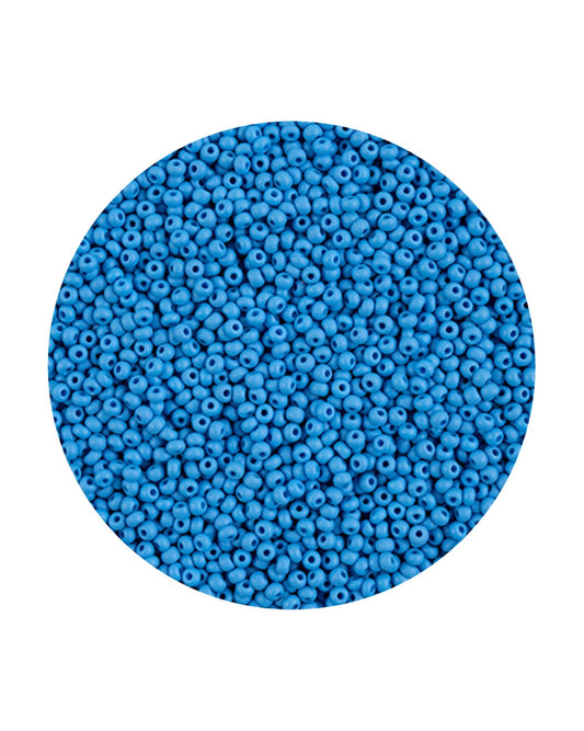 Perles de rocaille Preciosa Permalux 11/0, teintes en craie bleu clair mat, sachets de 23 g