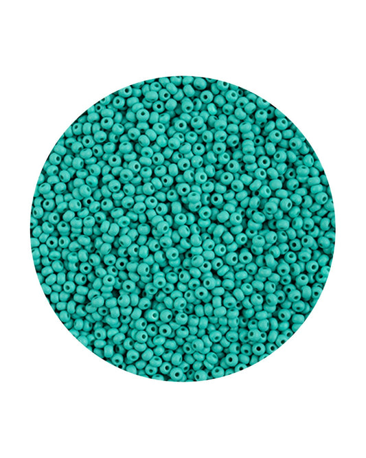 Perles de rocaille Preciosa Permalux 11/0 teintes en craie vert mer mat, sachets de 23 g