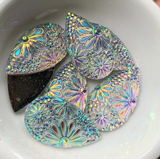16*28 Floral Resin Teardrop - See Color Options