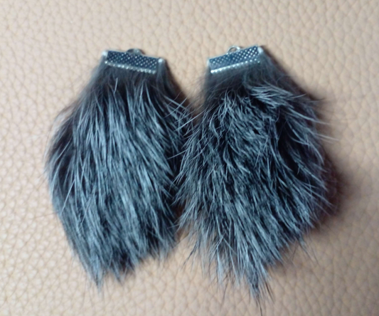 Rabbit Fur Embellishment -Grey