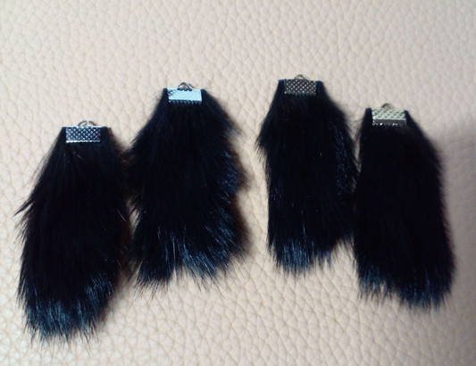 Rabbit Fur Embellishment -Black