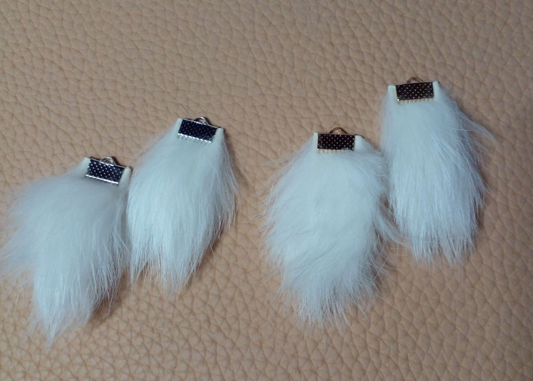 Rabbit Fur Embellishment -White
