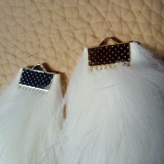 Rabbit Fur Embellishment -White