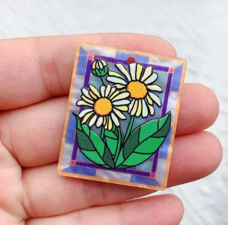 Vidrieras Flores - 37x30mm - Ver Opciones de Color