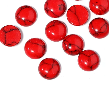 Cabochon en pierre turquoise rouge