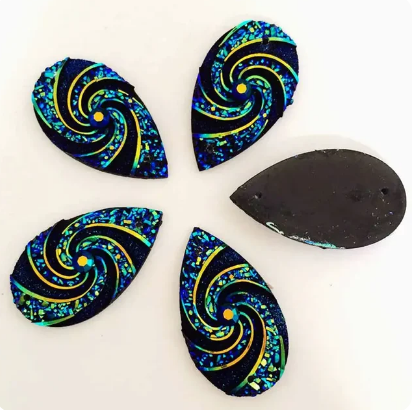16*27mm Pinwheel Teardrop Cabochon -See Color Options