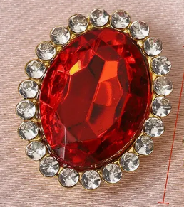 18*14 Jelly Glass Oval with Rhinestone, Sew On -See Color Options