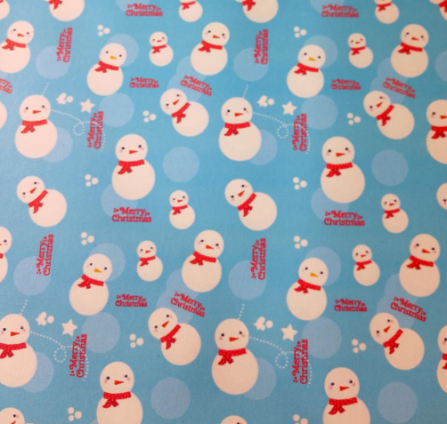 Sparkly Snowmen -Blue 8*12 Inch Vinyl Backing Material