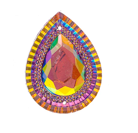 20*30 Piikki Stone Drop, Pink AB, Sold In Pairs