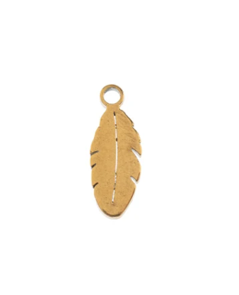 Sweet & Petite Charms, 4x10.7mm, Feather, Metal - See Color Options