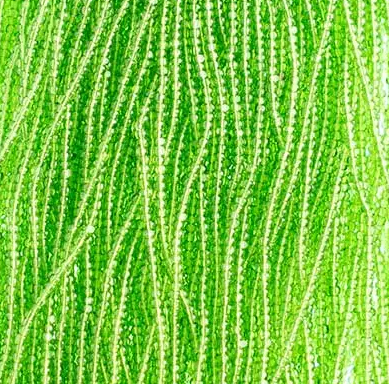 13/0 Charlotte Cut Preciosa (Czech) Bead Transparent Chartreuse Strung