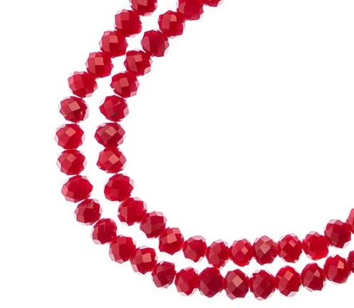 Crystal Lane Rondelle 2 Strand 7in (apx110pcs) 3x4mm Opaque Red