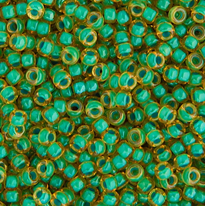 11/0 Miyuki Seed Beads Lt.Topaz Turquoise Lined Luster
